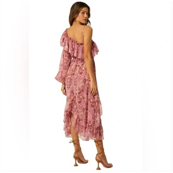 Misa Los Angeles Vola One-Shoulder Ruffle Midi Dress size M - Picture 9 of 9